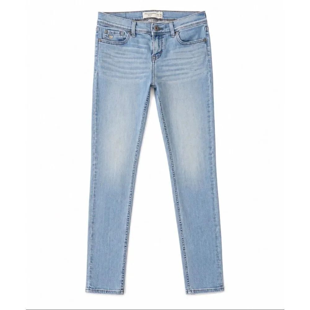 Abercrombie Kids Skinny Jeans Girls 13/14 Light Wash Stretch Denim Classic